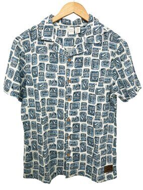 Men’s Sardine Print Camp Shirt Medium NWT